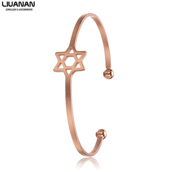 stainless steel star of david hexagram open cuff bangles bracelets women female jewish jewelry, Black
stainless steel star of david hexagram open cuff bangles bracelets women female jewish jewelry, Black