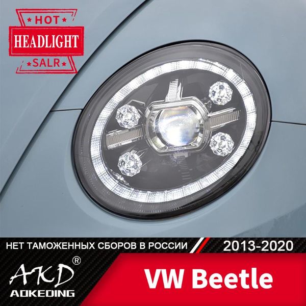 

head lamp for car vw beetle 2013-2020 new beetle headlights fog lights day running light drl h7 led bi xenon bulb car accessory