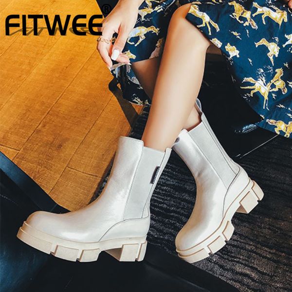 fitwee real leather women ankle boots thick heel slip on shoes round toe warm boots women fashion party footwear size 34-39, Black
fitwee real leather women ankle boots thick heel slip on shoes round toe warm boots women fashion party footwear size 34-39, Black