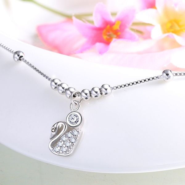 fashion simple swan anklet 925 sterling silver diamond diamond beads beads women's jewelry clsvd, Red;blue
fashion simple swan anklet 925 sterling silver diamond diamond beads beads women's jewelry clsvd, Red;blue