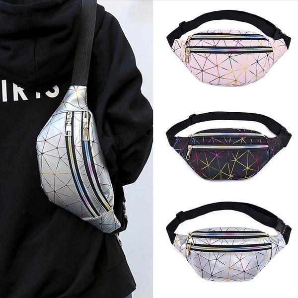 new style brand fashion pockets ladies pink silver black geometric pockets laser practical and portable phone waist bag
new style brand fashion pockets ladies pink silver black geometric pockets laser practical and portable phone waist bag