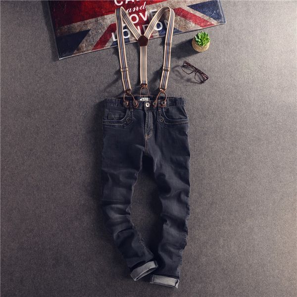 2020 new spring and autumn vintage male jeans bib pants male slim skinny pants trousers men's clothing stage singer costumes, Blue
2020 new spring and autumn vintage male jeans bib pants male slim skinny pants trousers men's clothing stage singer costumes, Blue