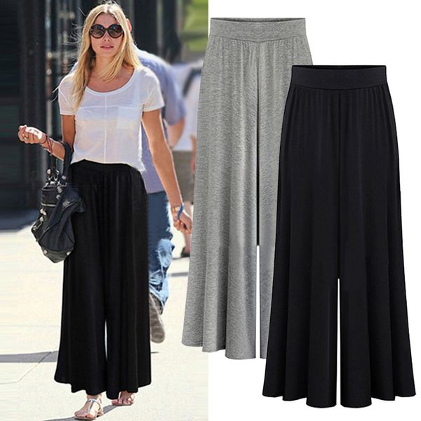 loulan queen 2020 large size women's summer casual elegant plus loose slim modal wide leg pants jumpsuit, Black;white 
loulan queen 2020 large size women's summer casual elegant plus loose slim modal wide leg pants jumpsuit, Black;white