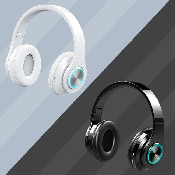 wireless bluetooth 5.0 headset earphone luminous retractable foldable headphone headset wireless headphone earphone with micro