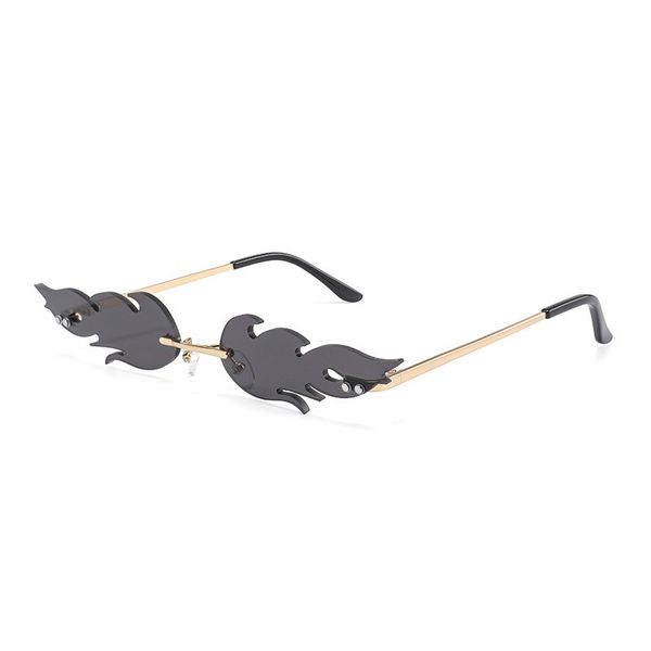women sunglasses fire flame sunglasses women rimless wave sun glasses metal shades for vintage women eyewear, White;black
women sunglasses fire flame sunglasses women rimless wave sun glasses metal shades for vintage women eyewear, White;black