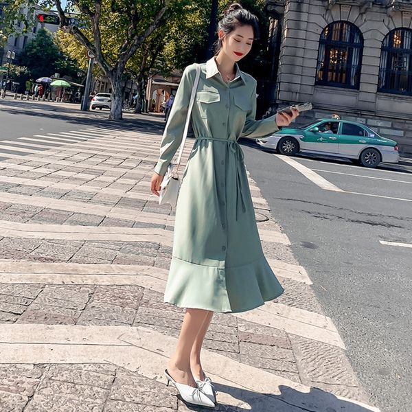 fall 2020 new fishtail dress fishtail long skirtwomen's shirt dress long skirt mid-length lace-up shirt flounced skirt xotjd, Black;gray
fall 2020 new fishtail dress fishtail long skirtwomen's shirt dress long skirt mid-length lace-up shirt flounced skirt xotjd, Black;gray