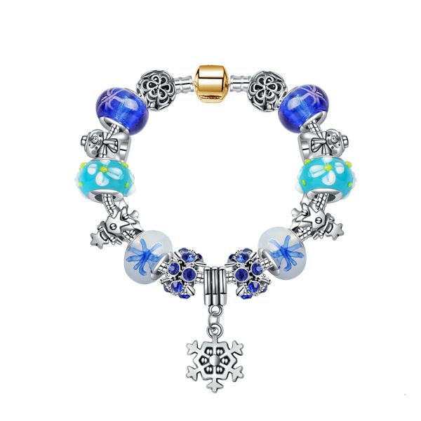 2020 snowflake charms bracelet with glass beads gold snake chain pendant bead jewelry diy bangle for women, Golden;silver
2020 snowflake charms bracelet with glass beads gold snake chain pendant bead jewelry diy bangle for women, Golden;silver
