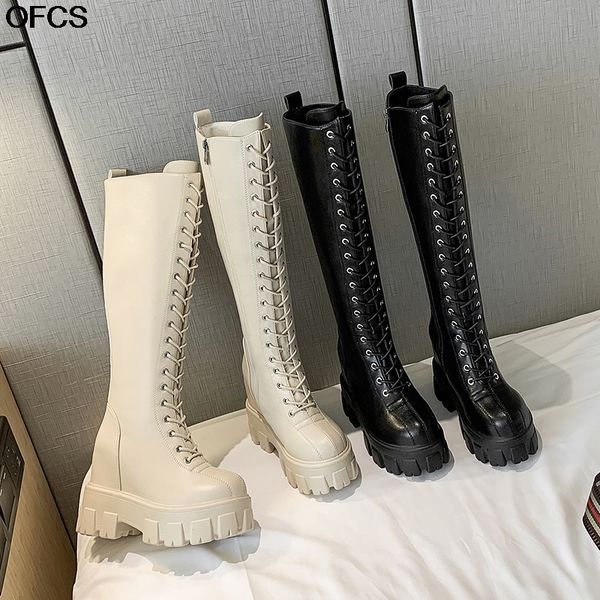 2020 women lace up ankle boots women retro punk height increasing long boots chunky platform faux leather knee high shoes, Black
2020 women lace up ankle boots women retro punk height increasing long boots chunky platform faux leather knee high shoes, Black