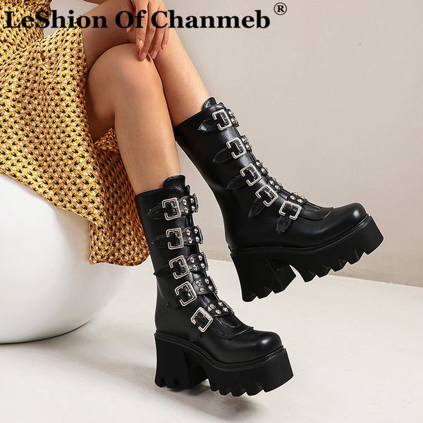 punk rock steam studs metal buckle motorcycle boots women rivet chunky heel short booties thick platform gothic shoes lady 35-44, Black
punk rock steam studs metal buckle motorcycle boots women rivet chunky heel short booties thick platform gothic shoes lady 35-44, Black