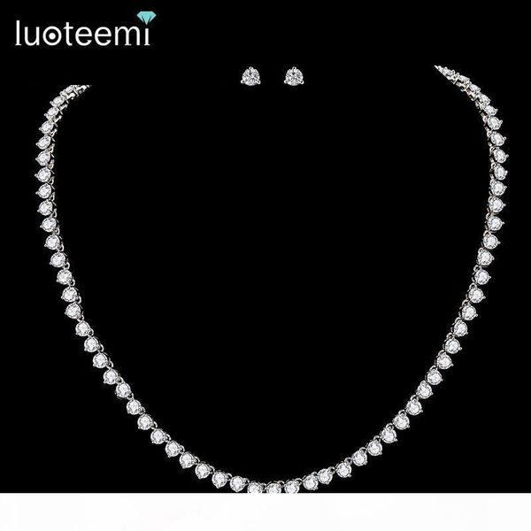 luoteemi new luxury classic simple design gold-color 3 prong round cubic zircon necklace bridal jewelry wedding accessories, Silver
luoteemi new luxury classic simple design gold-color 3 prong round cubic zircon necklace bridal jewelry wedding accessories, Silver
