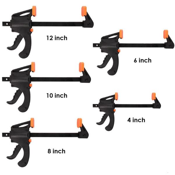 f shape spring clamp grip hand tools practical carpentry clamps household black durable diy woodclip sturdy gadget handmade, Golden;silver
f shape spring clamp grip hand tools practical carpentry clamps household black durable diy woodclip sturdy gadget handmade, Golden;silver