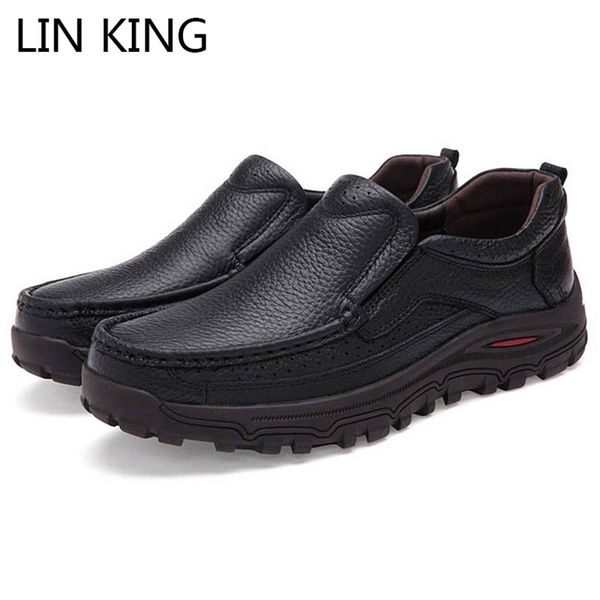 lin king fashion men genuine leather loafers slip on casual business formal shoes spring autumn thick sole boat shoes big size, Black
lin king fashion men genuine leather loafers slip on casual business formal shoes spring autumn thick sole boat shoes big size, Black