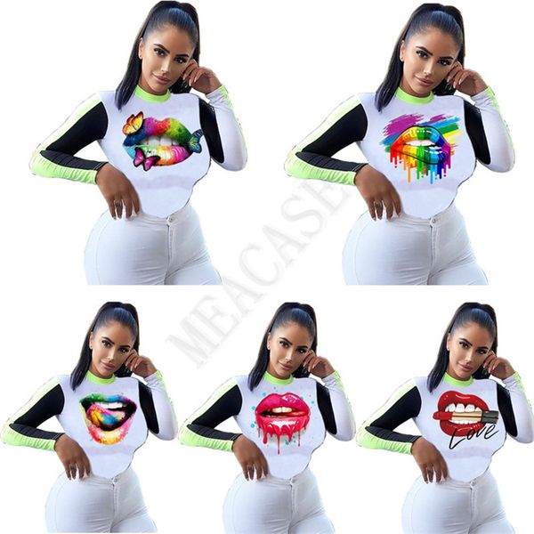 women clothes fashion long sleeve t shirt butterfly lips print t-shirt patchwork color autumn winter sports casual sweater d8604, White
women clothes fashion long sleeve t shirt butterfly lips print t-shirt patchwork color autumn winter sports casual sweater d8604, White