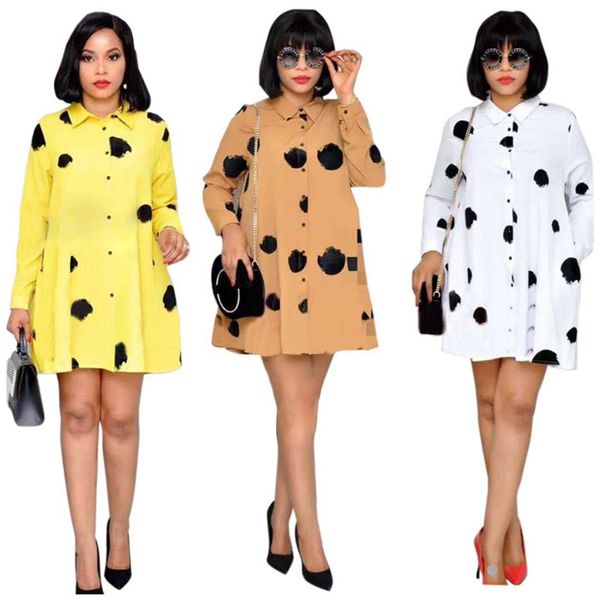 womens polka dot shirt dress elegant autumn winter ol style lapel neck long sleeve high waist dresses woman loose clothes, Black;gray
womens polka dot shirt dress elegant autumn winter ol style lapel neck long sleeve high waist dresses woman loose clothes, Black;gray