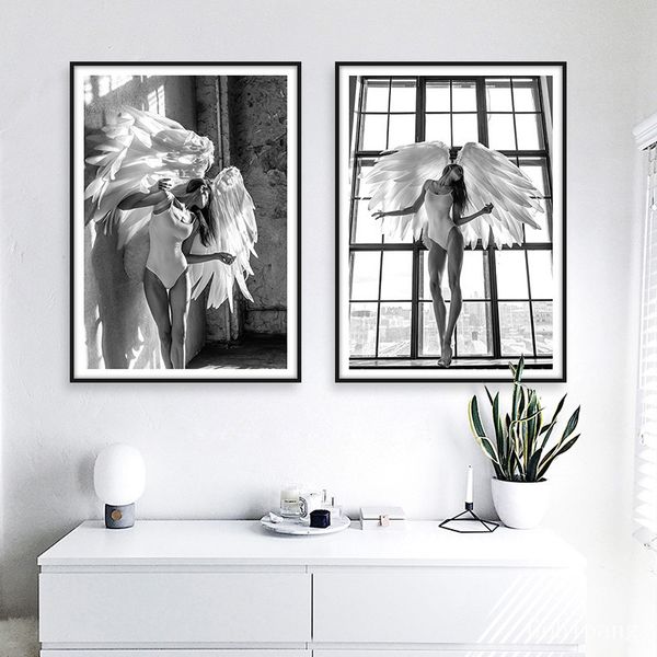 angel wing canvas posters and prints wall art canvas painting black white wall pictures for living room nordic decoration home
angel wing canvas posters and prints wall art canvas painting black white wall pictures for living room nordic decoration home