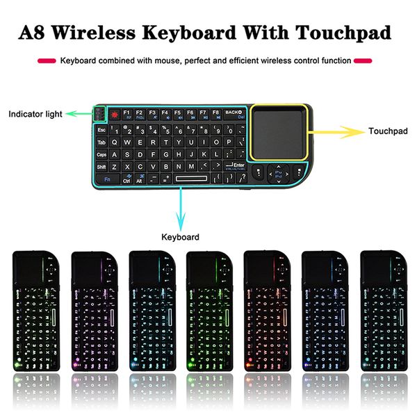 a8 wireless keyboard spanish españ 2.4g rf touchpad with led backlight laser pointer combo handheld for presentations smart tv
a8 wireless keyboard spanish españ 2.4g rf touchpad with led backlight laser pointer combo handheld for presentations smart tv