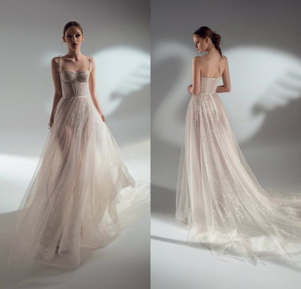 sparkly illusion a line wedding dresses spaghetti sequins backless sweep train plus size bling bling wedding robe de mariée, White
sparkly illusion a line wedding dresses spaghetti sequins backless sweep train plus size bling bling wedding robe de mariée, White