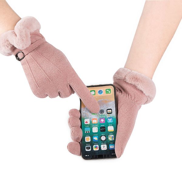 winter female warm suede leather cashmere elastic button mittens thick plush wrist women touch screen driving gloves j100, Blue;gray
winter female warm suede leather cashmere elastic button mittens thick plush wrist women touch screen driving gloves j100, Blue;gray
