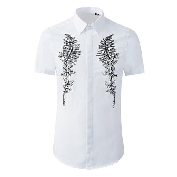new tree branch embroidery mens shirts luxury short sleeve casual mens dress shirts slim fit party male, White;black
new tree branch embroidery mens shirts luxury short sleeve casual mens dress shirts slim fit party male, White;black