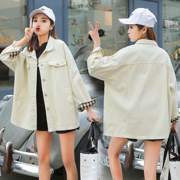 women's jackets denim jacket long section 2021 spring and autumn loose student women clothing fashion wild female coat, Black;brown
women's jackets denim jacket long section 2021 spring and autumn loose student women clothing fashion wild female coat, Black;brown