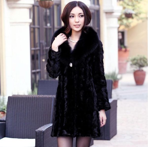 women's fur & faux clearance real coat large collar long genuine jacket thick warm outwear overcoat, Black
women's fur & faux clearance real coat large collar long genuine jacket thick warm outwear overcoat, Black