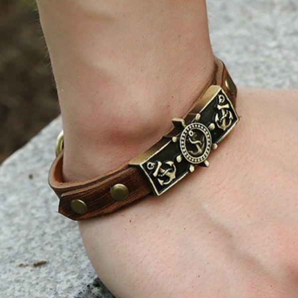 charm bracelets cibocibo punk anchor men bracelet luxury leather retro wristband braided rope vintage pulsera hombre 2021 gifts, Golden;silver
charm bracelets cibocibo punk anchor men bracelet luxury leather retro wristband braided rope vintage pulsera hombre 2021 gifts, Golden;silver