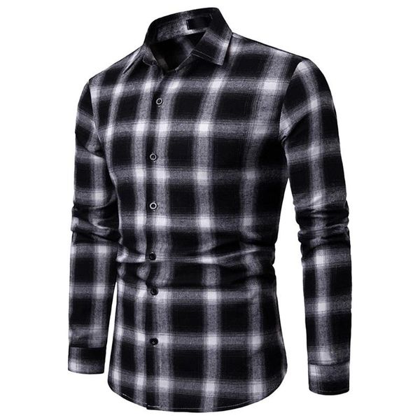 feitong long sleeve plaid shirt of men plus sizes blouse mens cothing 2020 brand slim fit casual shirts for male, White;black
feitong long sleeve plaid shirt of men plus sizes blouse mens cothing 2020 brand slim fit casual shirts for male, White;black