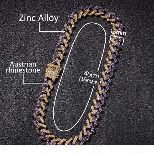 fashion iced out chains prong cuban link chains necklaces 15mm mutil-colored blue black rhinestones hiphop jewelry men necklace, Silver
fashion iced out chains prong cuban link chains necklaces 15mm mutil-colored blue black rhinestones hiphop jewelry men necklace, Silver