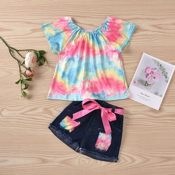 2020 new summer girls sets toddler off shoulder tie-dyed floral ripped holes shorts 2 pcs kids clothes outfits t200808, White
2020 new summer girls sets toddler off shoulder tie-dyed floral ripped holes shorts 2 pcs kids clothes outfits t200808, White