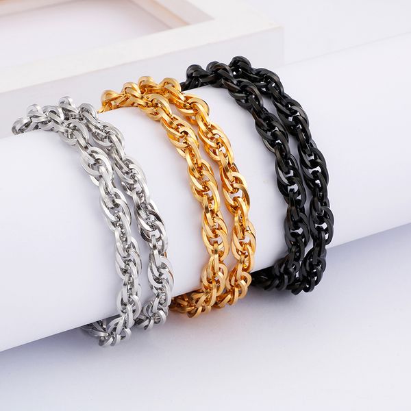 chains choose 5mm/6.5mm 24 inch (60cm) stainless steel rope chain link necklace gold/black mens women boys, Silver
chains choose 5mm/6.5mm 24 inch (60cm) stainless steel rope chain link necklace gold/black mens women boys, Silver