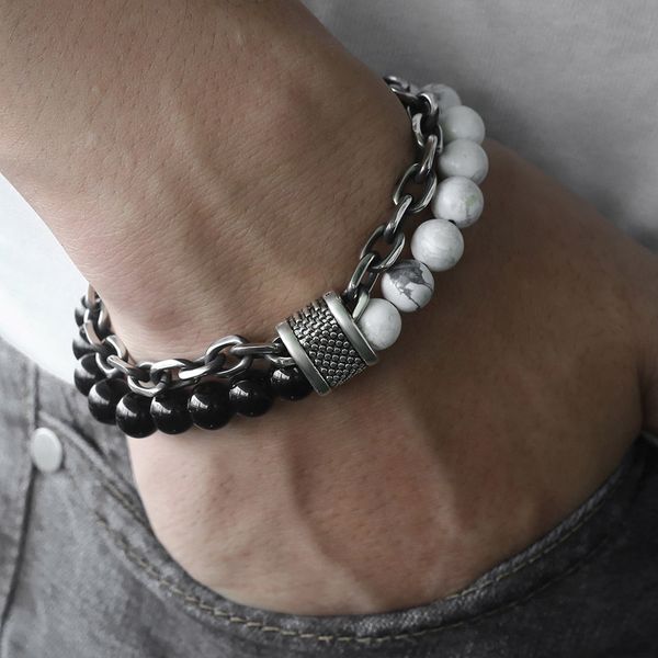men's tiger eye stone beaded bracelet stainless steel gunmetal link chain yoga bracelet male jewelry dropshipping 14mm kdbm24, Black
men's tiger eye stone beaded bracelet stainless steel gunmetal link chain yoga bracelet male jewelry dropshipping 14mm kdbm24, Black
