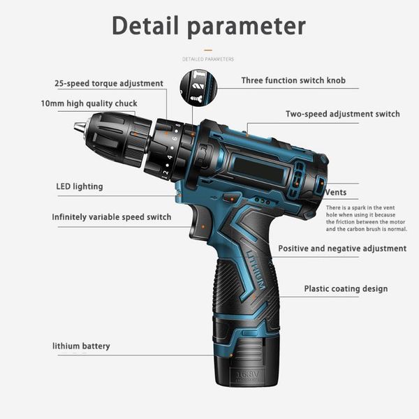 16.8v / 36vf electric drill cordless screwdriver lithium battery mini drill cordless screwdriver power tools
16.8v / 36vf electric drill cordless screwdriver lithium battery mini drill cordless screwdriver power tools