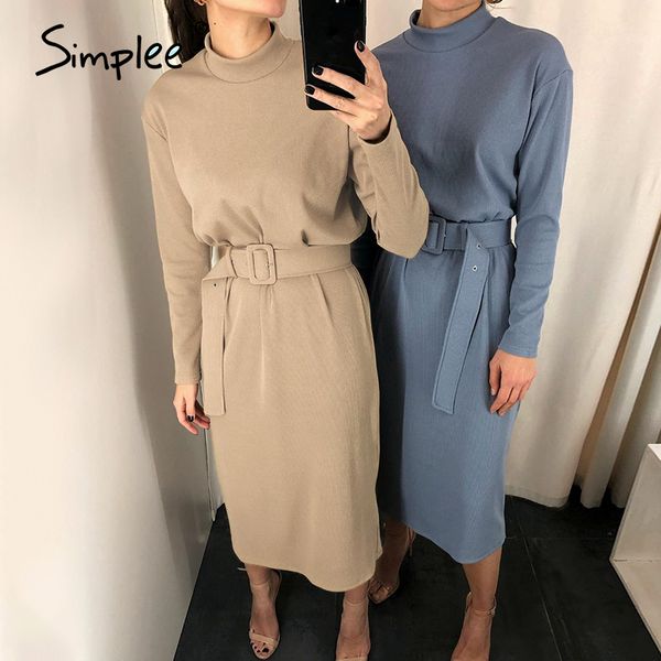 simplee straight women solid warm dress knitted long sleeve midi dress autumn chic streetwear solid belt ladies work 2020, Black;gray
simplee straight women solid warm dress knitted long sleeve midi dress autumn chic streetwear solid belt ladies work 2020, Black;gray
