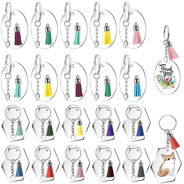 30 sets acrylic clear circle discs keychains bundle with 30 sets acrylic hexagon keychain blanks, Silver
30 sets acrylic clear circle discs keychains bundle with 30 sets acrylic hexagon keychain blanks, Silver