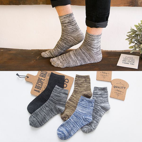 new men's thick line socks color cotton socks autumn winter men's ankle in the tube personality national, Black 
new men's thick line socks color cotton socks autumn winter men's ankle in the tube personality national, Black