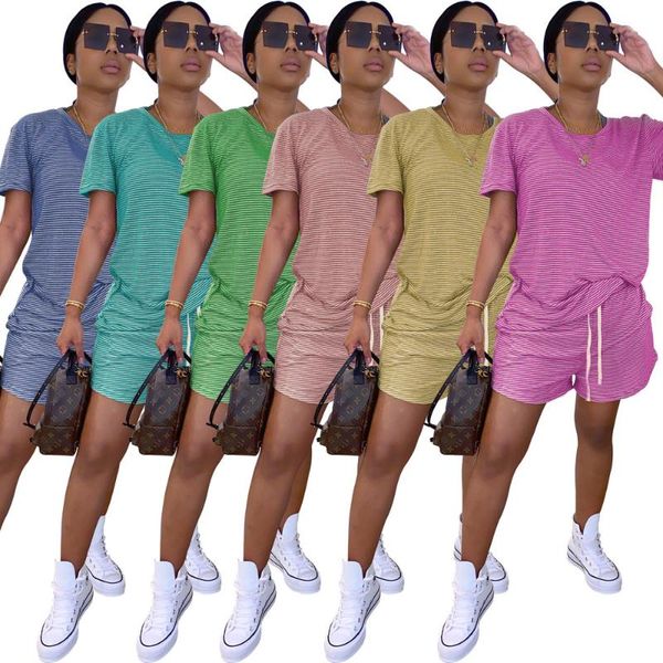 women's tracksuits casual striped print short sleeve loose t-shirt and drawstring biker shorts sweatsuit summer sportwear workout 2 pi, Gray
women's tracksuits casual striped print short sleeve loose t-shirt and drawstring biker shorts sweatsuit summer sportwear workout 2 pi, Gray