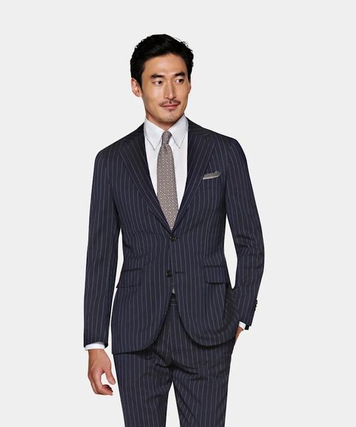fashion navy blue stripe groom tuxedos notch lapel groomsmen wedding tuxedos popular men formal blazer prom jacket suit(jacket+pants+tie) 67, Black;gray
fashion navy blue stripe groom tuxedos notch lapel groomsmen wedding tuxedos popular men formal blazer prom jacket suit(jacket+pants+tie) 67, Black;gray