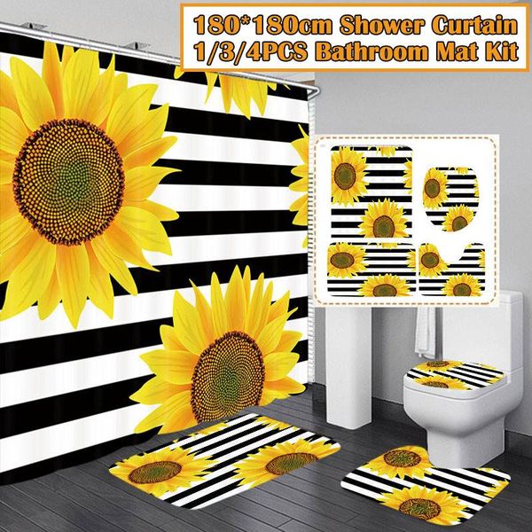 4pcs/set sunflower waterproof non-slip toilet polyester cover mat floor mat set bathroom shower curtain bath bathroom suits
4pcs/set sunflower waterproof non-slip toilet polyester cover mat floor mat set bathroom shower curtain bath bathroom suits