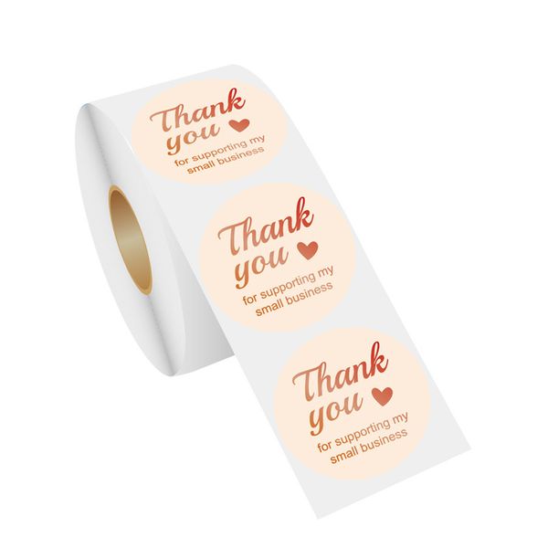 Pink Paper Label Stickers Red Gold Thank You Sticker Scrapbooking 500pcs For Wedding Gift Card Business Packaging Stationery Sticker