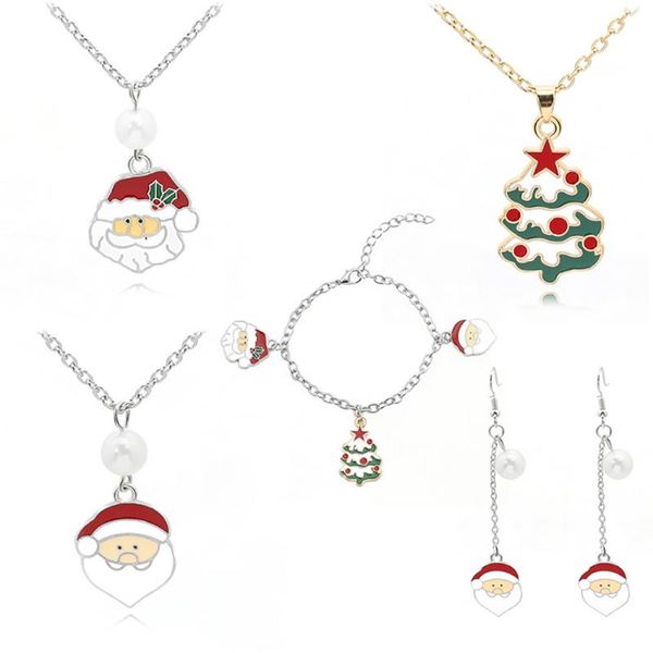 5pcs christmas jewelry set alloy cartoon santa tree pendant necklace bracelet & drop earrings kits multicolor gift for girls, Silver
5pcs christmas jewelry set alloy cartoon santa tree pendant necklace bracelet & drop earrings kits multicolor gift for girls, Silver
