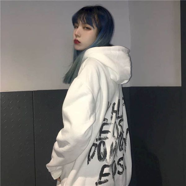 women's hoodies & sweatshirts women autumn winter plus velvet sweatshirt female korean harajuku bf style graffiti letter printing loose, Black
women's hoodies & sweatshirts women autumn winter plus velvet sweatshirt female korean harajuku bf style graffiti letter printing loose, Black