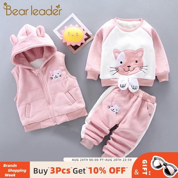 bear leader girls kids winter cartoon warm suits 3pcs zipper vest with hat and cat pattern sweat and striped pants girls outfits, White
bear leader girls kids winter cartoon warm suits 3pcs zipper vest with hat and cat pattern sweat and striped pants girls outfits, White