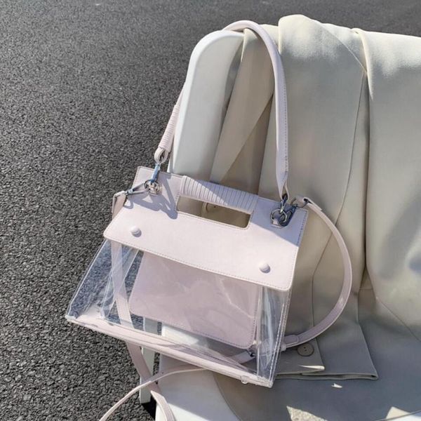 elegant female transparent tote bag 2020 summer new high-quality leather women's designer handbag travel shoulder messenger bag
elegant female transparent tote bag 2020 summer new high-quality leather women's designer handbag travel shoulder messenger bag
