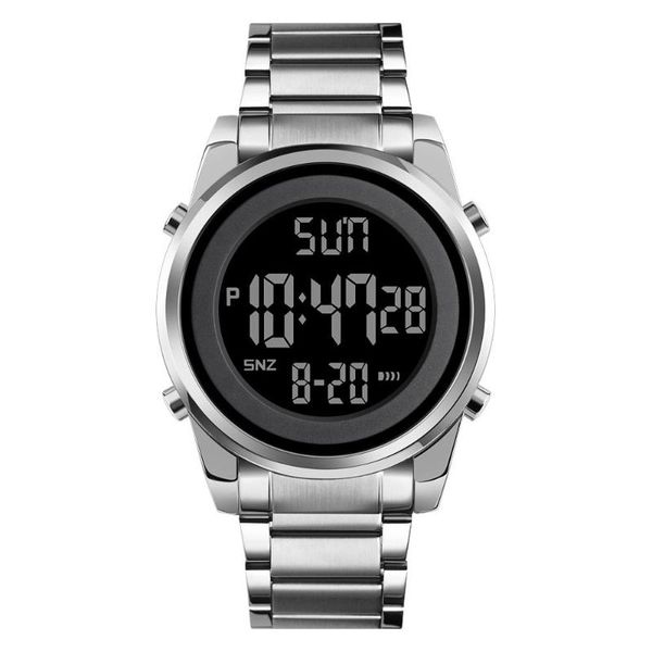 skmei led digital men's watch stainless steel bracelet simple silver alarm clock 12/24 hour male wristwatch reloj hombre 1611, Slivery;brown
skmei led digital men's watch stainless steel bracelet simple silver alarm clock 12/24 hour male wristwatch reloj hombre 1611, Slivery;brown