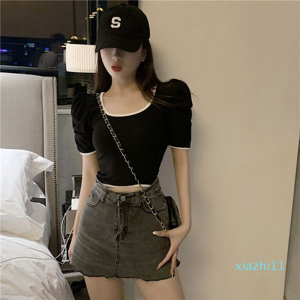 women slim short puff sleeve cropped tee shirts lady fashion stretchy crop black and white t-shirts for girls summer
women slim short puff sleeve cropped tee shirts lady fashion stretchy crop black and white t-shirts for girls summer