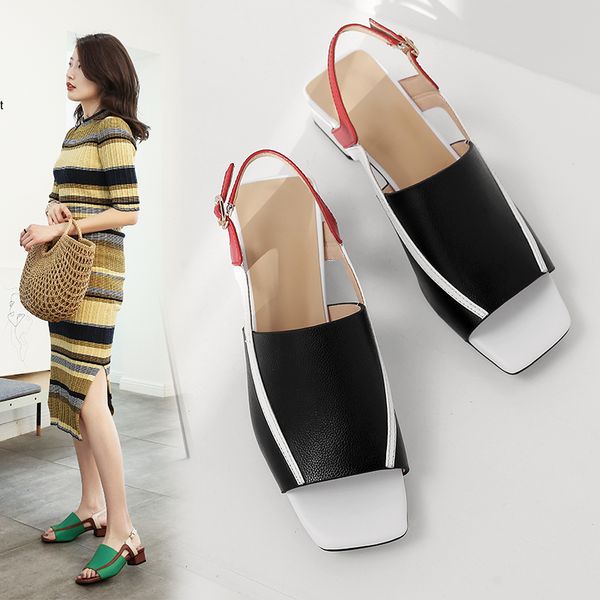 2020 new spring and summer women's shoes retro sandals chunky heel female open toe sandals, Black
2020 new spring and summer women's shoes retro sandals chunky heel female open toe sandals, Black