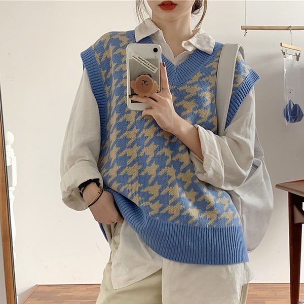 vintage sweater vest women autumn loose women knitted vest sleeveless sweaters waistcoat gilet femme, White;black
vintage sweater vest women autumn loose women knitted vest sleeveless sweaters waistcoat gilet femme, White;black