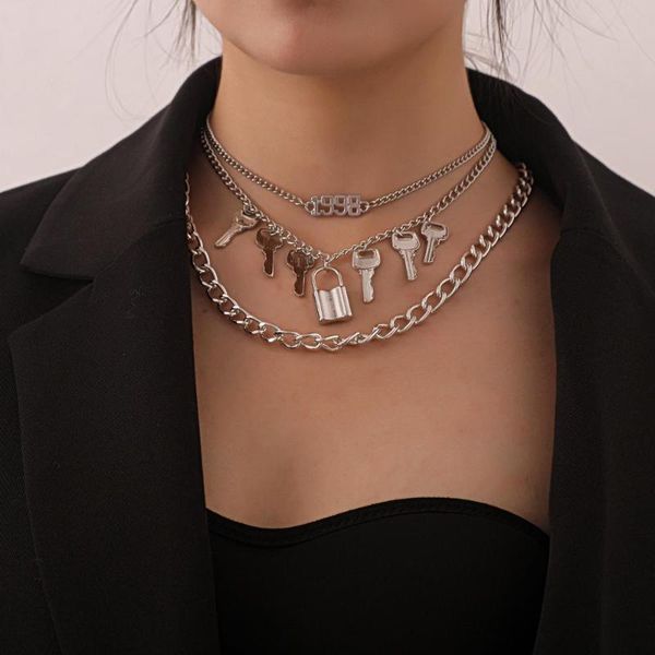 rock gothic padlock keys necklace for women number keys lock pedant choker men necklace hiphop punk street neck collar jewelry, Silver
rock gothic padlock keys necklace for women number keys lock pedant choker men necklace hiphop punk street neck collar jewelry, Silver