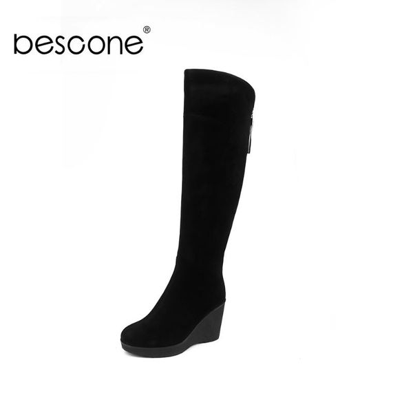 boots bescone winter women handmade zipper 8 cm high heel shoes basic warm round toe square lady knee-high bc435, Black
boots bescone winter women handmade zipper 8 cm high heel shoes basic warm round toe square lady knee-high bc435, Black