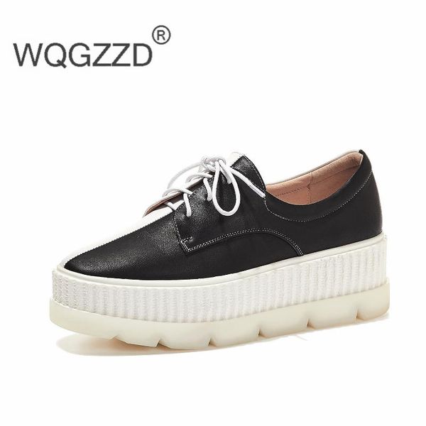 2020 new spring flat platform shoes women's sneakers genuine leather casual shoes femeal loafers femme zapatos mujer, Black
2020 new spring flat platform shoes women's sneakers genuine leather casual shoes femeal loafers femme zapatos mujer, Black